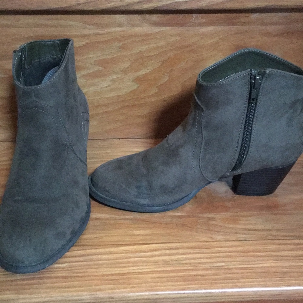 Suede ankle booties